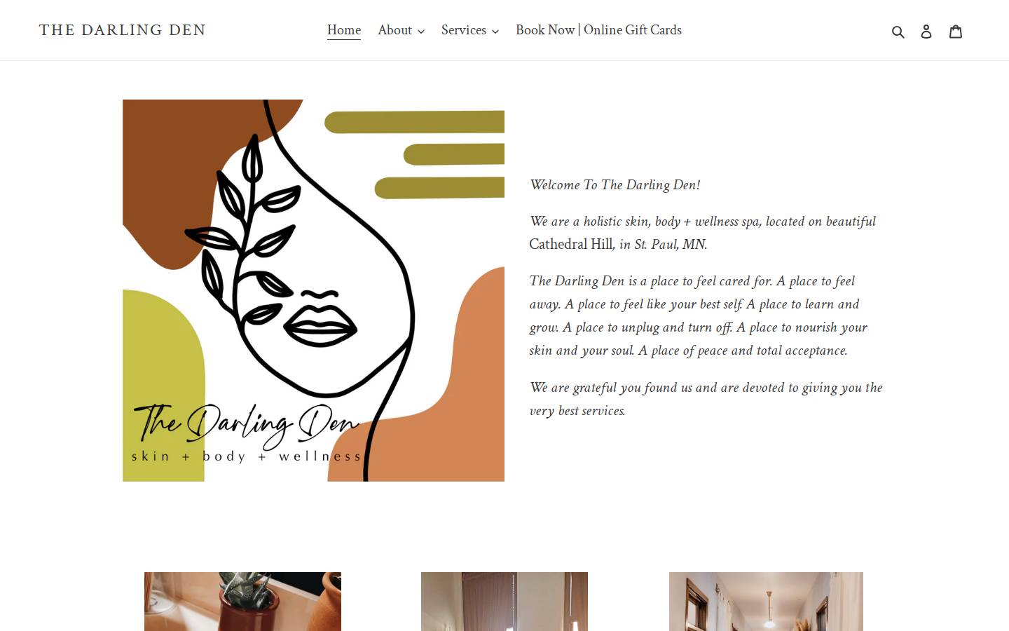 thedarlingden.com homepage screenshot