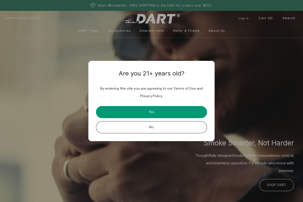 Thedartco homepage screenshot