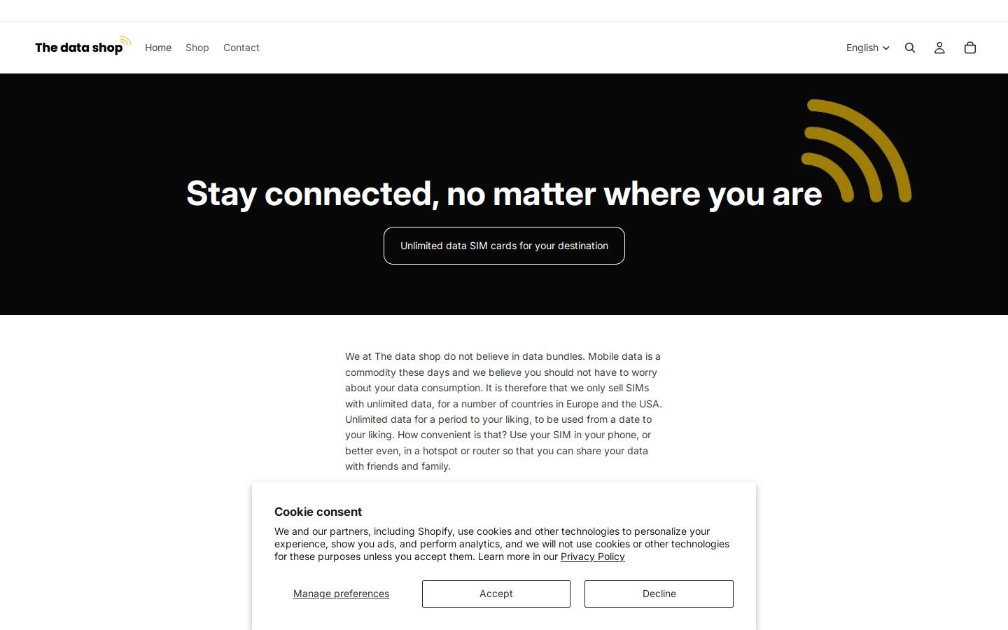 thedatashop.nl homepage screenshot