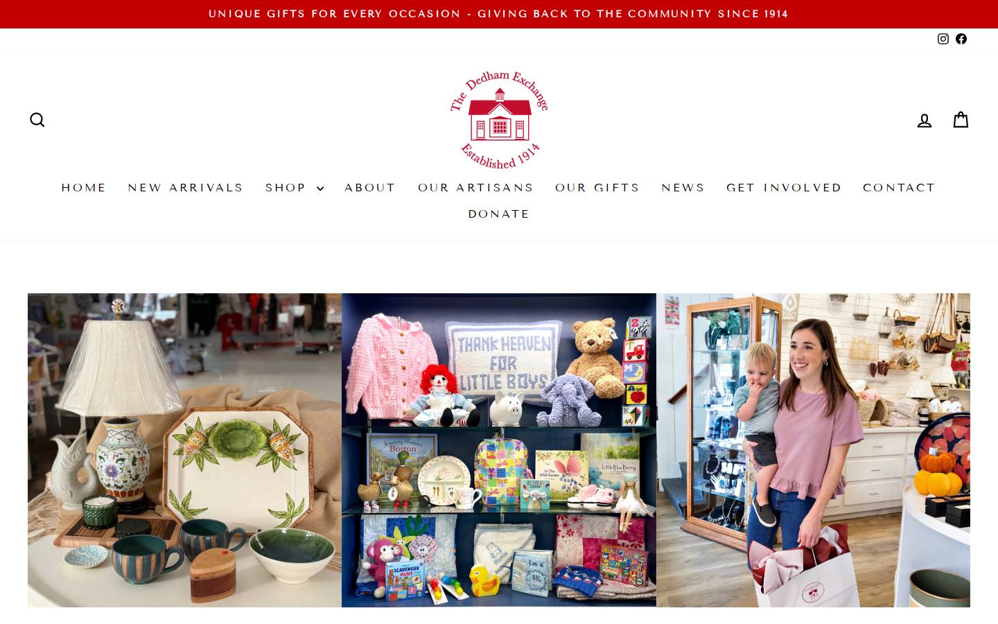 thededhamwomansexchange.com homepage screenshot
