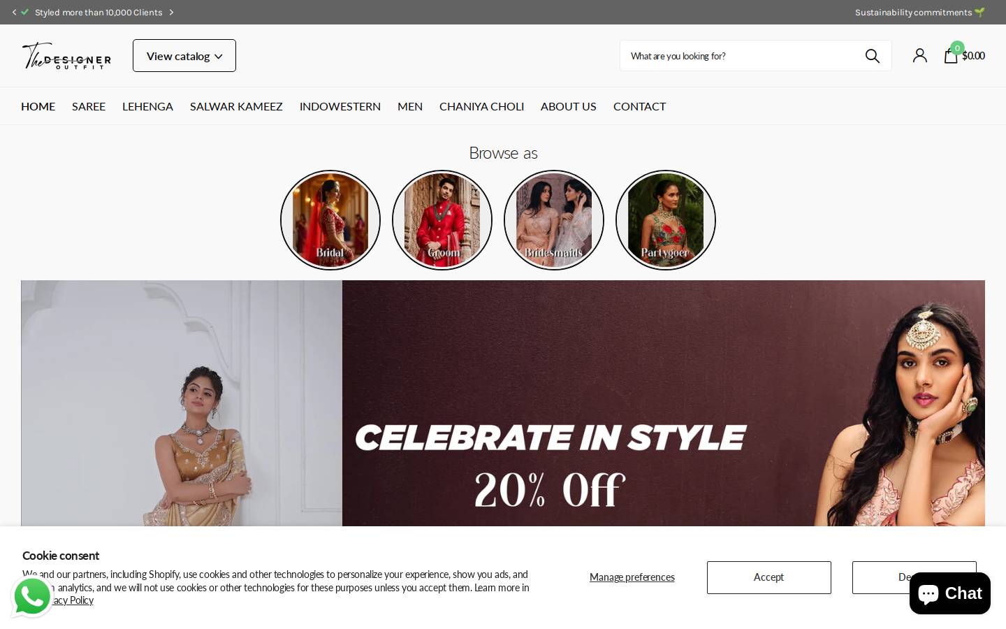 The Designer Outfit homepage screenshot