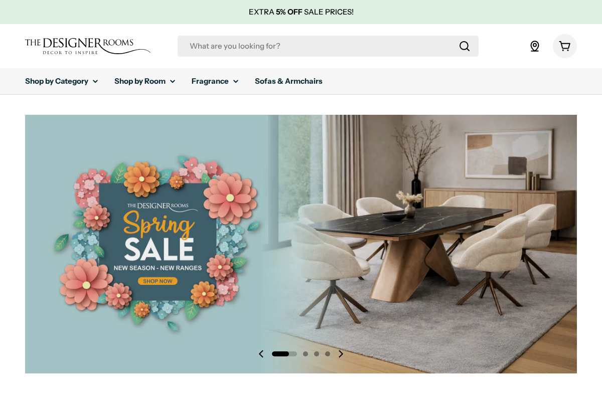 The Designer Rooms homepage screenshot