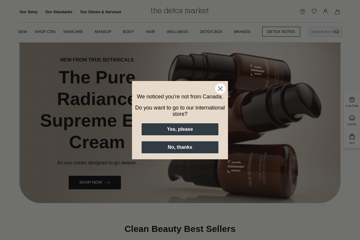 The Detox Market - Canada homepage screenshot