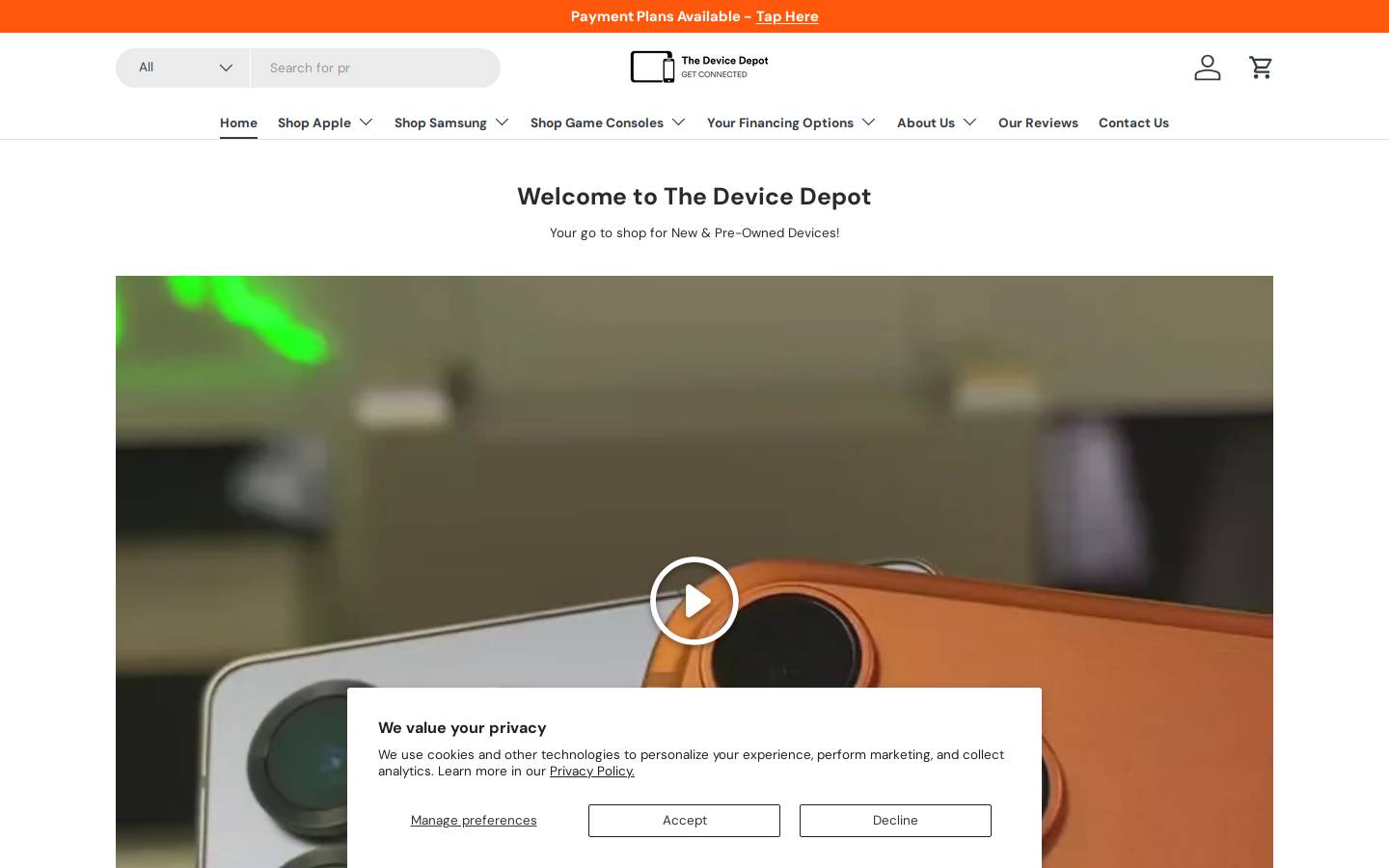 Thedevicedepot homepage screenshot