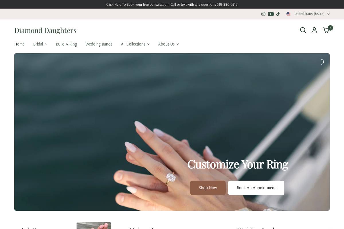 thediamonddaughters.com homepage screenshot