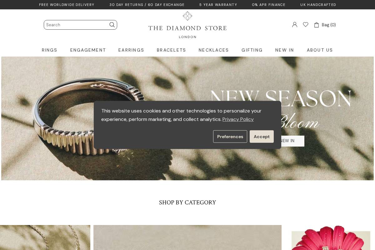 The Diamond Store London homepage screenshot