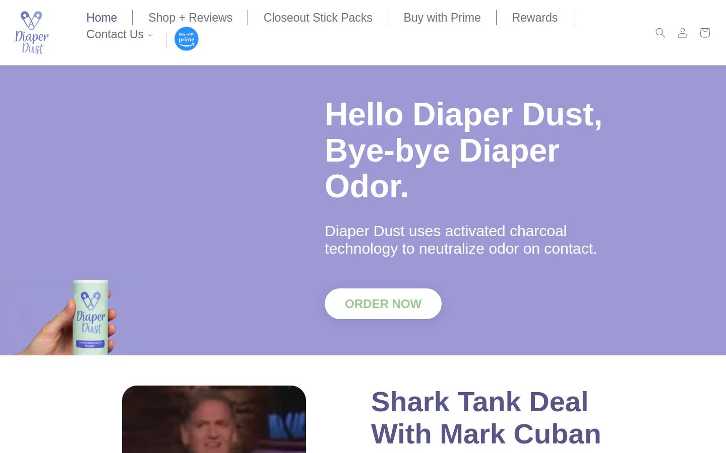 thediaperdust.com homepage screenshot