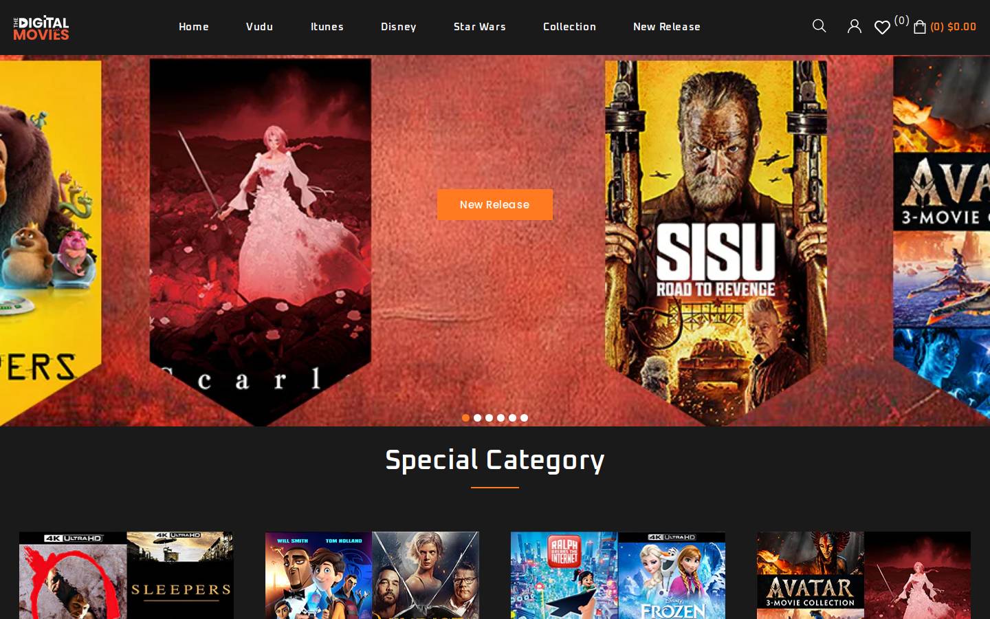 thedigitalmovies.com homepage screenshot