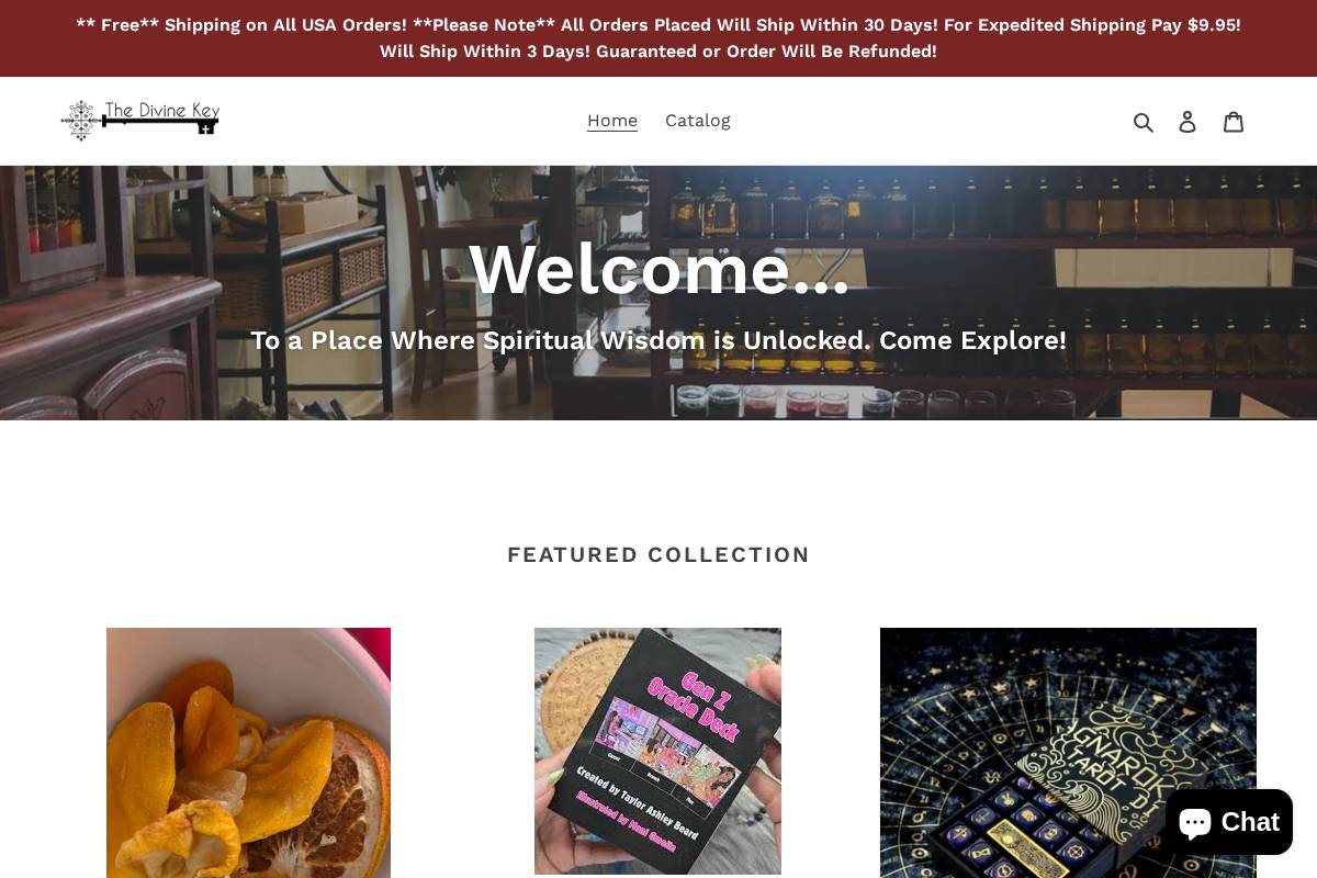 thedivinekey.com homepage screenshot