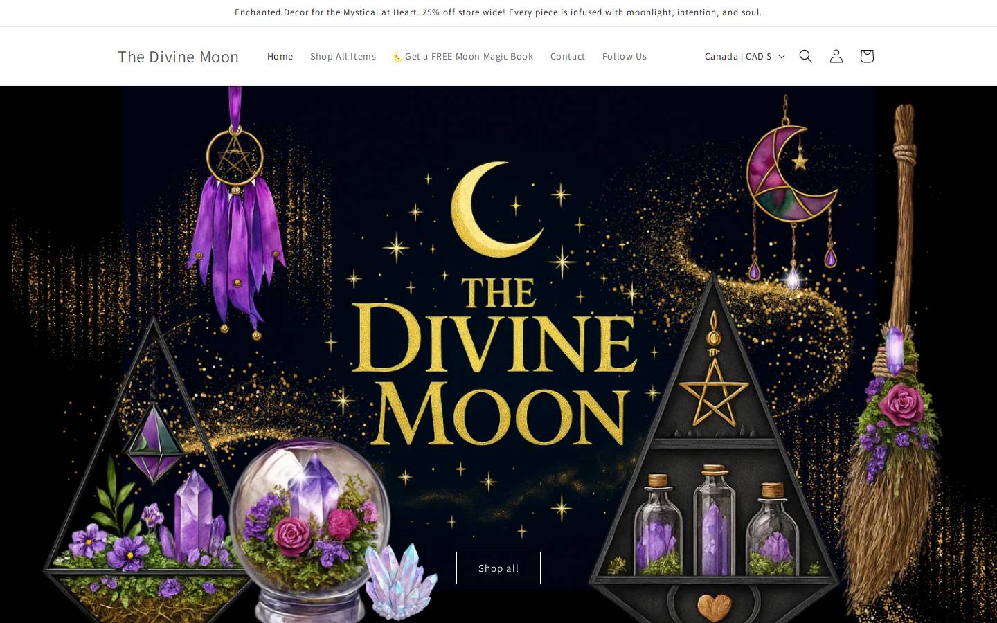 thedivinemoon.com homepage screenshot