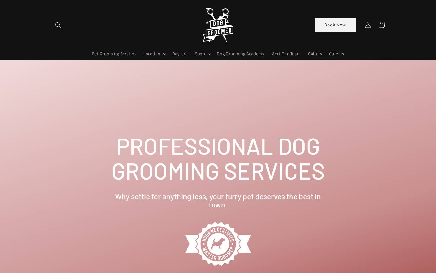 thedoggroomer.nz homepage screenshot