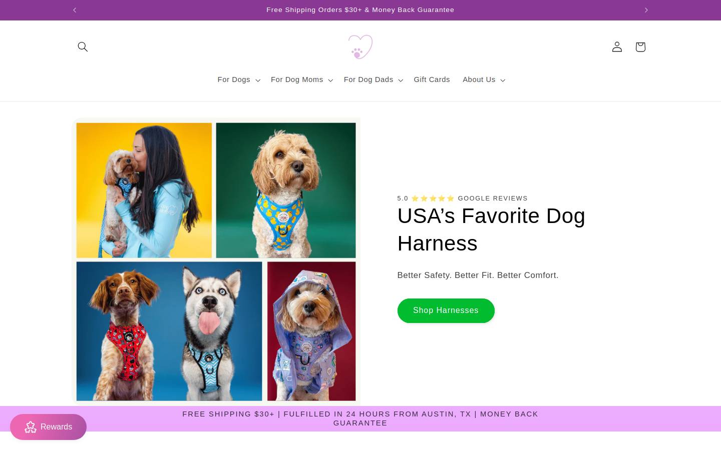The Dog Mom Store. homepage screenshot