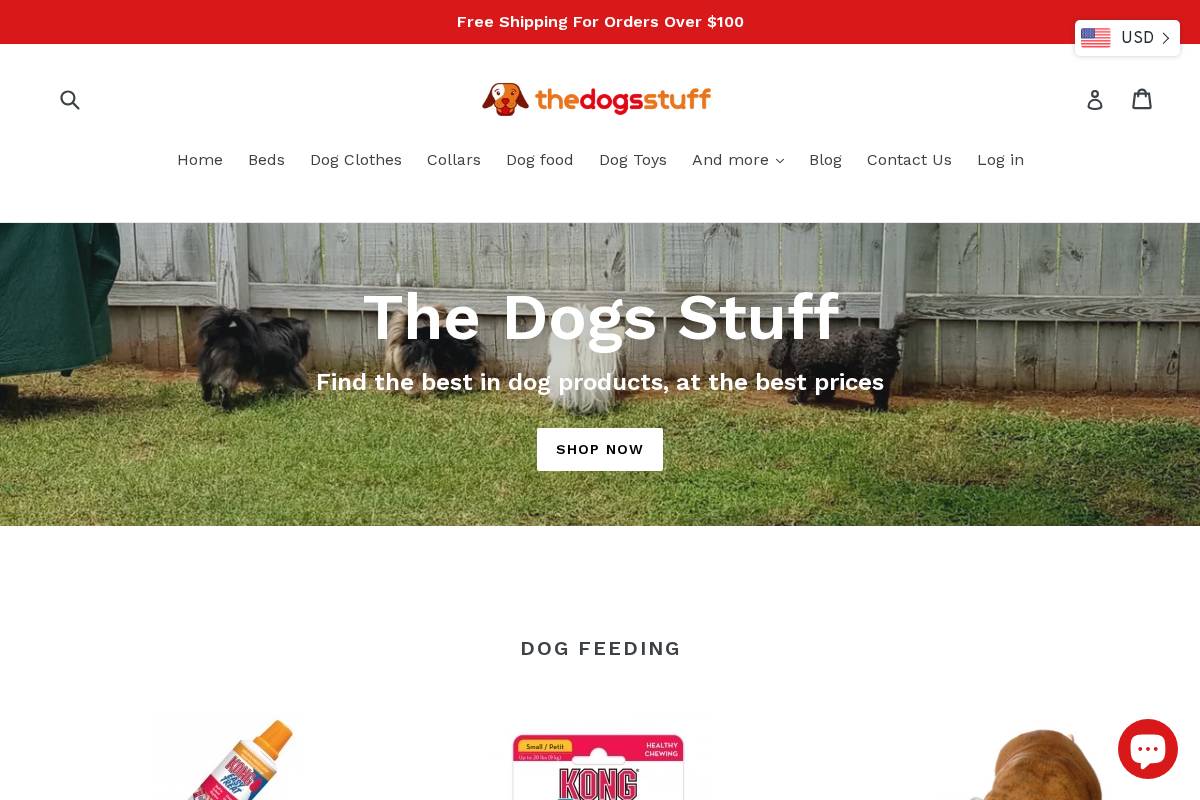 thedogsstuff.com.au homepage screenshot