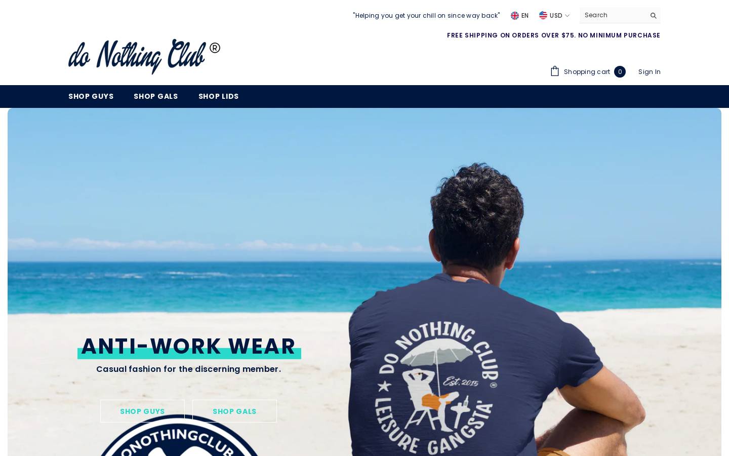 thedonothingclub.com homepage screenshot