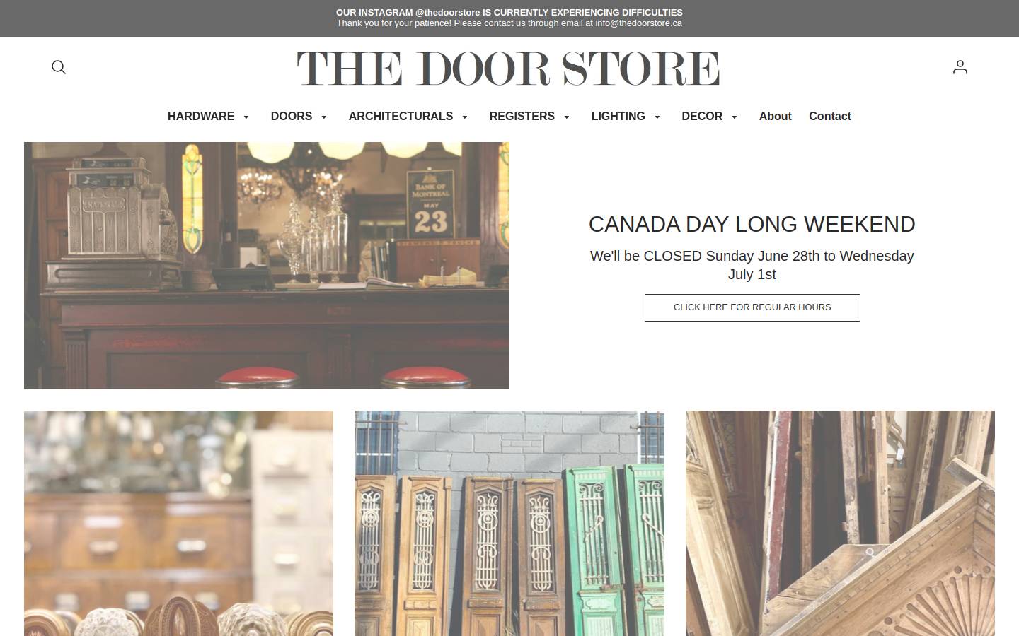 thedoorstore.ca homepage screenshot