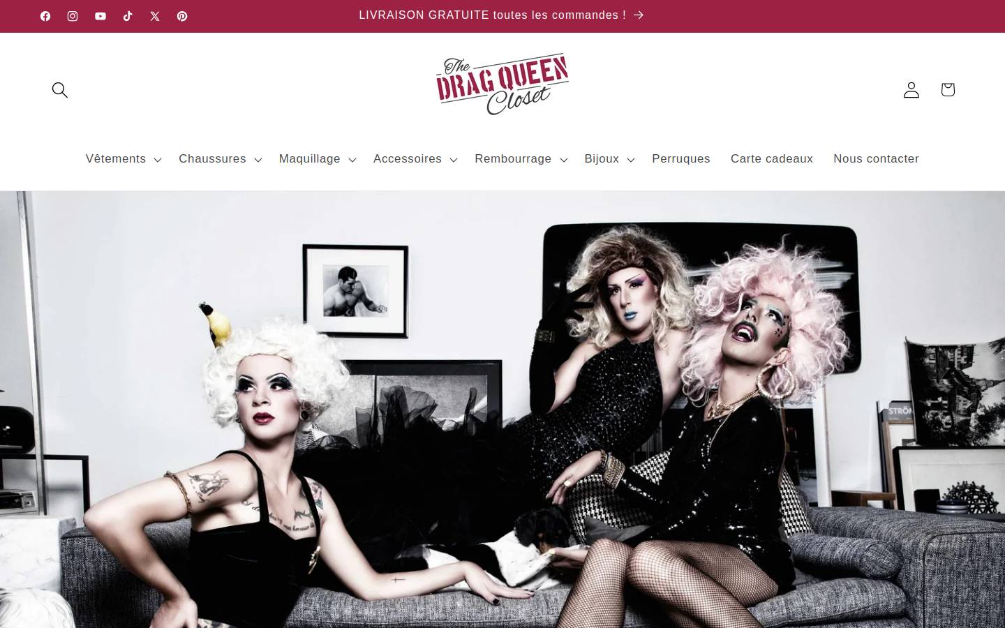 The Drag Queen Closet FR homepage screenshot