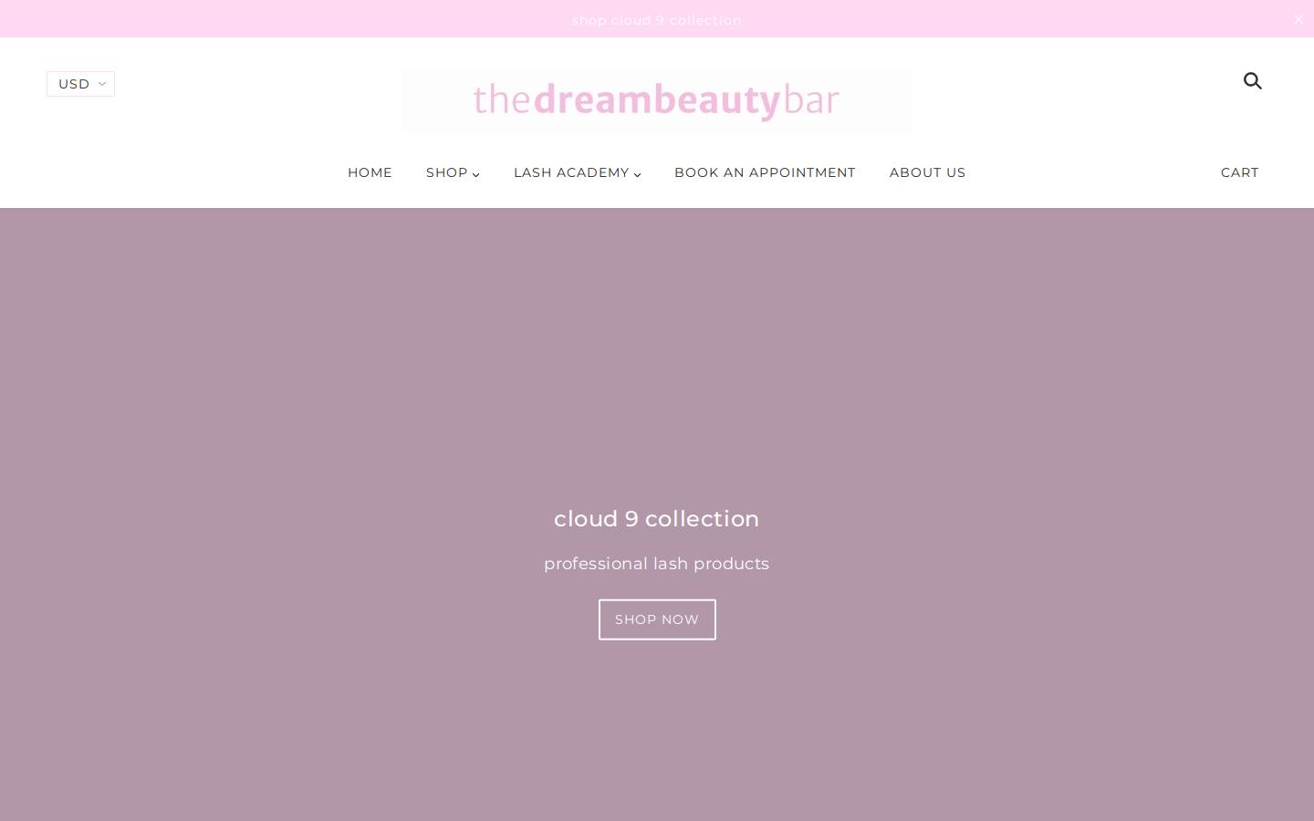thedreambeautybar.com homepage screenshot