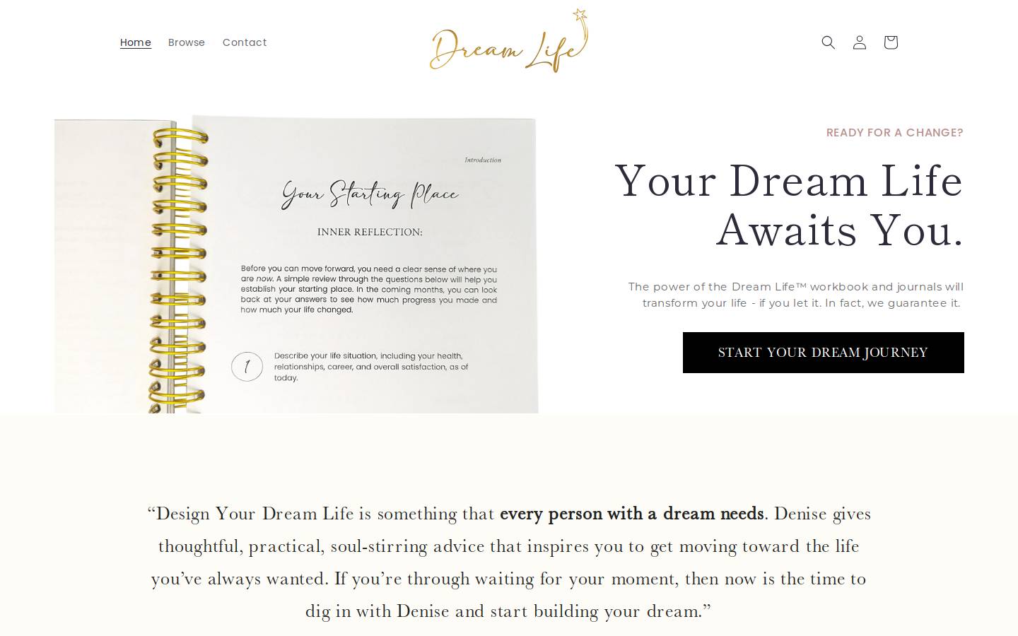 thedreamlifebooks.com homepage screenshot