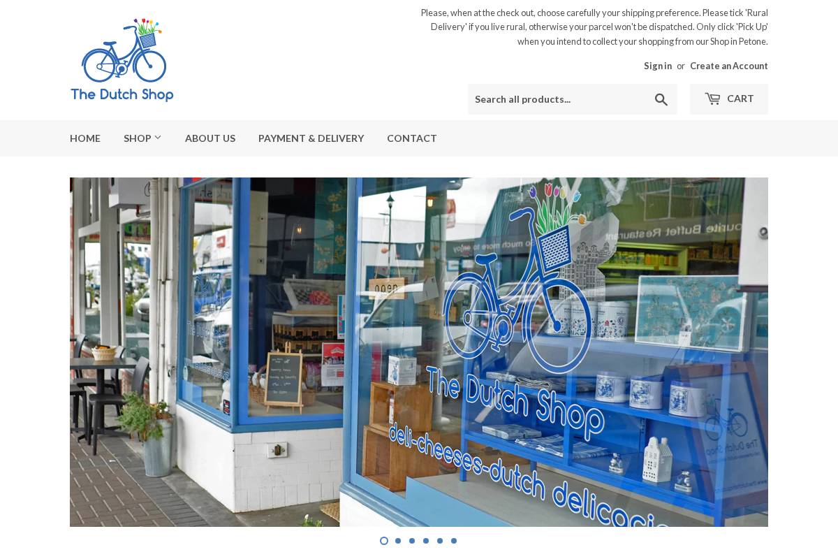thedutchshop.co.nz homepage screenshot