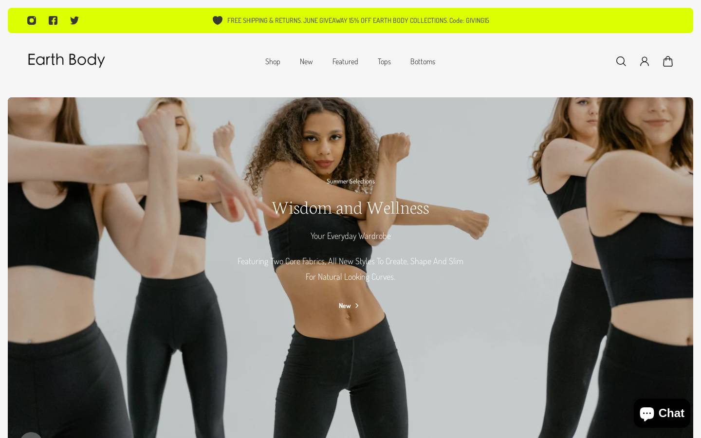theearthbody.com homepage screenshot