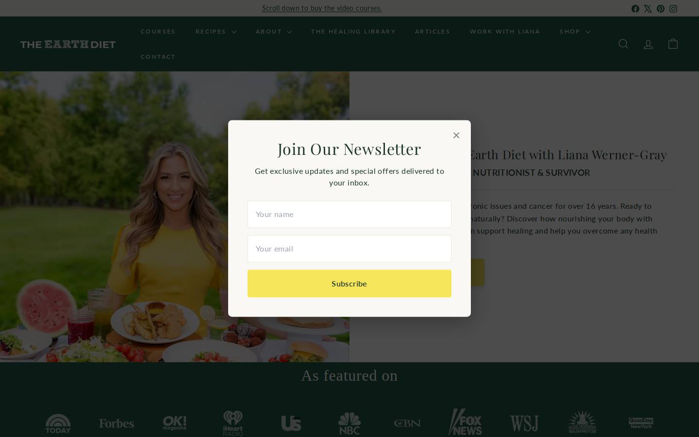 theearthdiet.com homepage screenshot