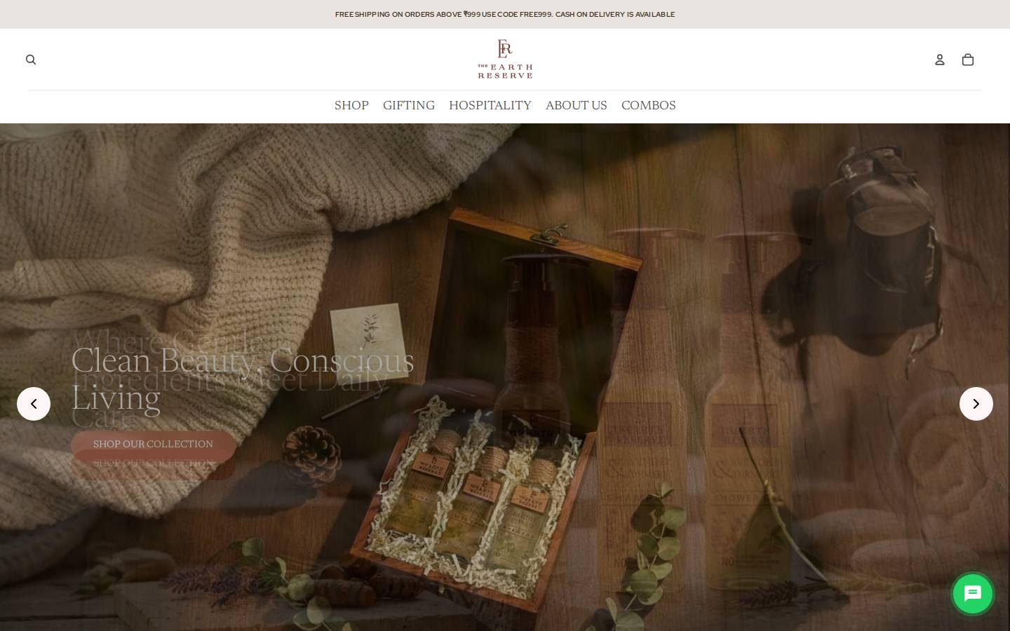 The Earth Reserve homepage screenshot