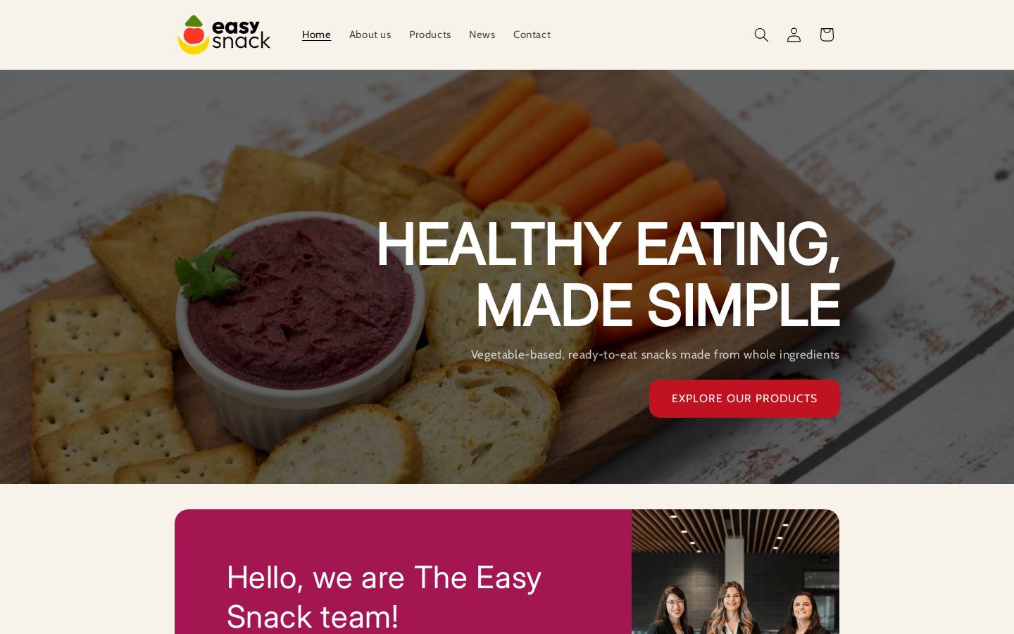 theeasysnack.com homepage screenshot