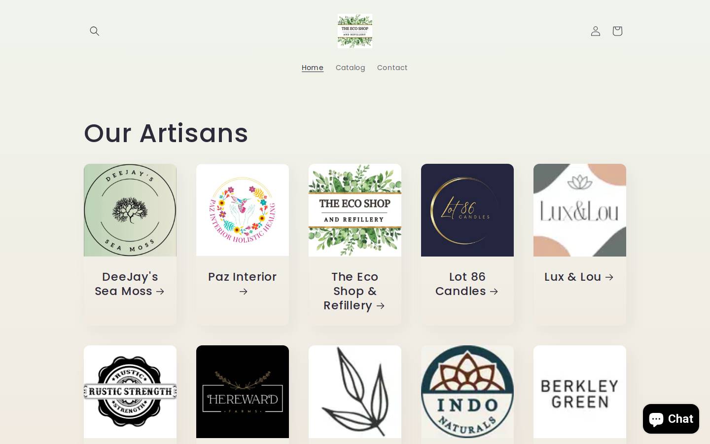 theecoshoprefillery.com homepage screenshot