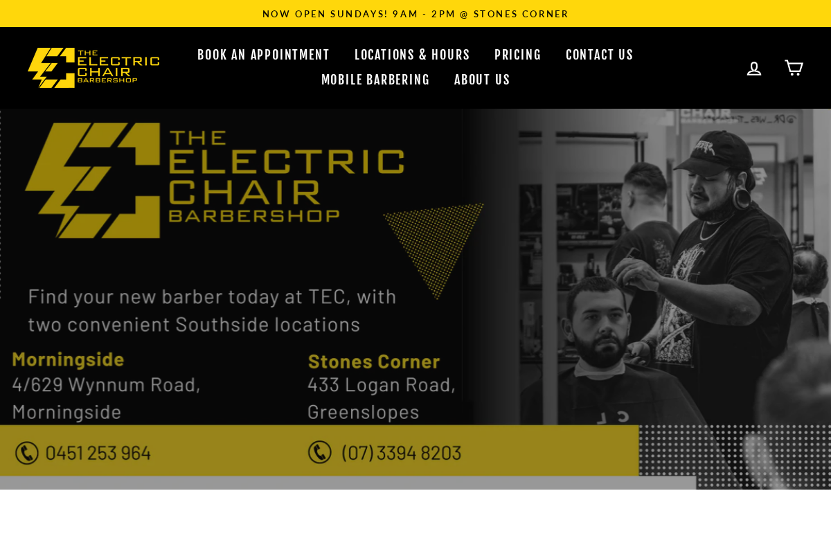 theelectricchairbarbershop.com.au homepage screenshot