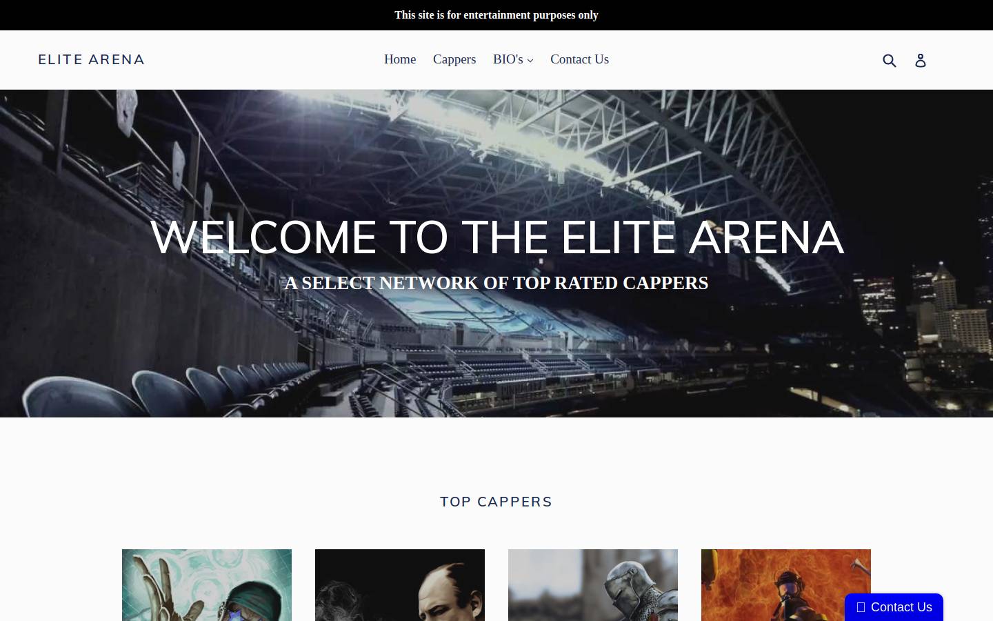 theelitearena.com homepage screenshot