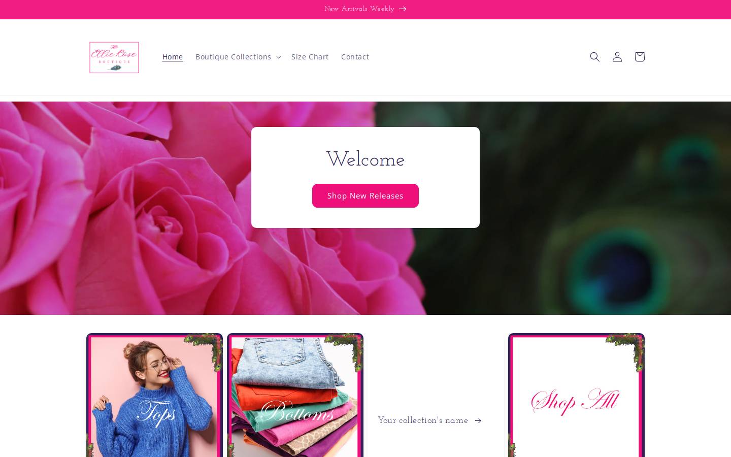 theellieroseboutique.com homepage screenshot