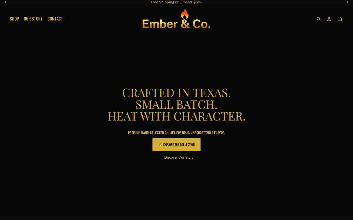 theemberandco.com homepage screenshot