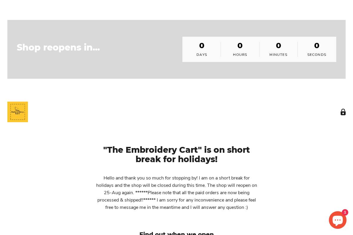 theembroiderycart.com homepage screenshot