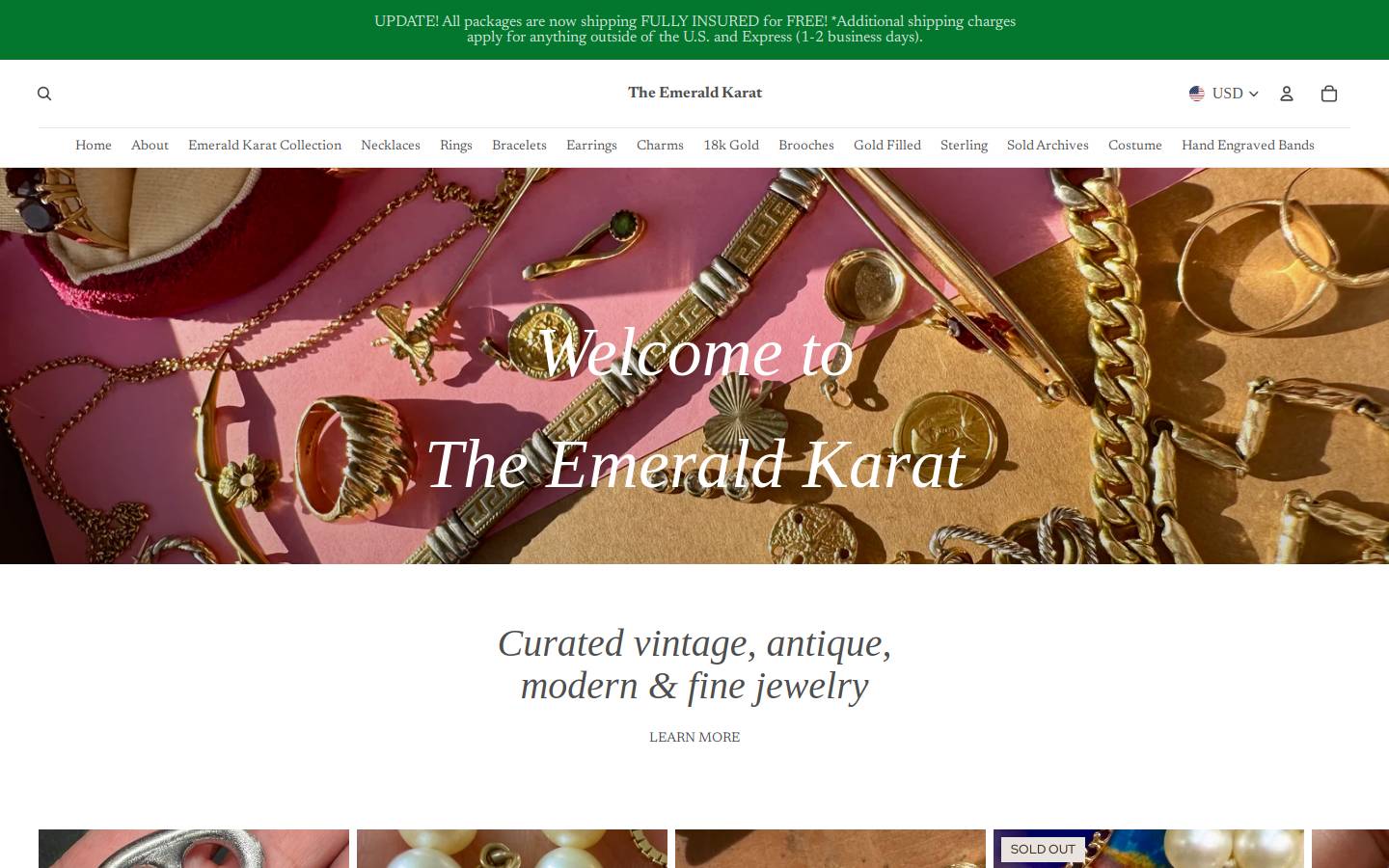 theemeraldkarat.com homepage screenshot