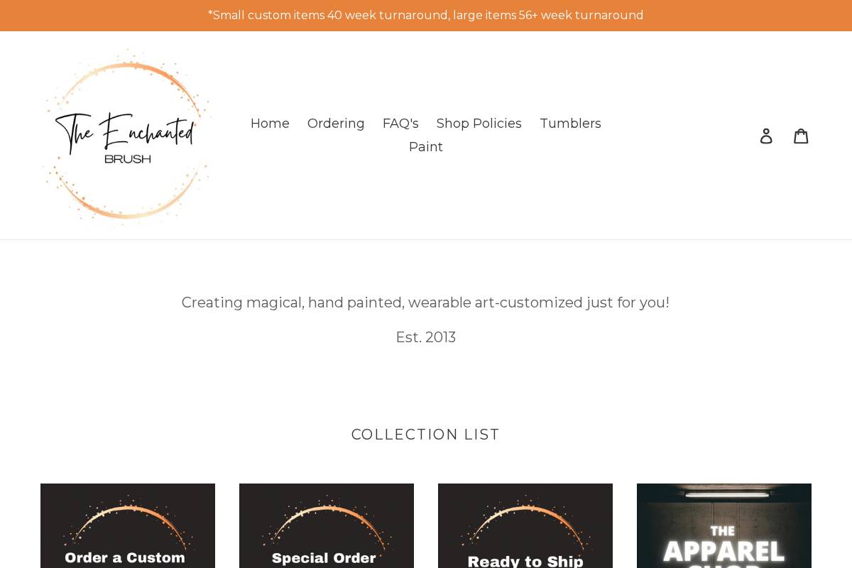 theenchantedbrush.com homepage screenshot