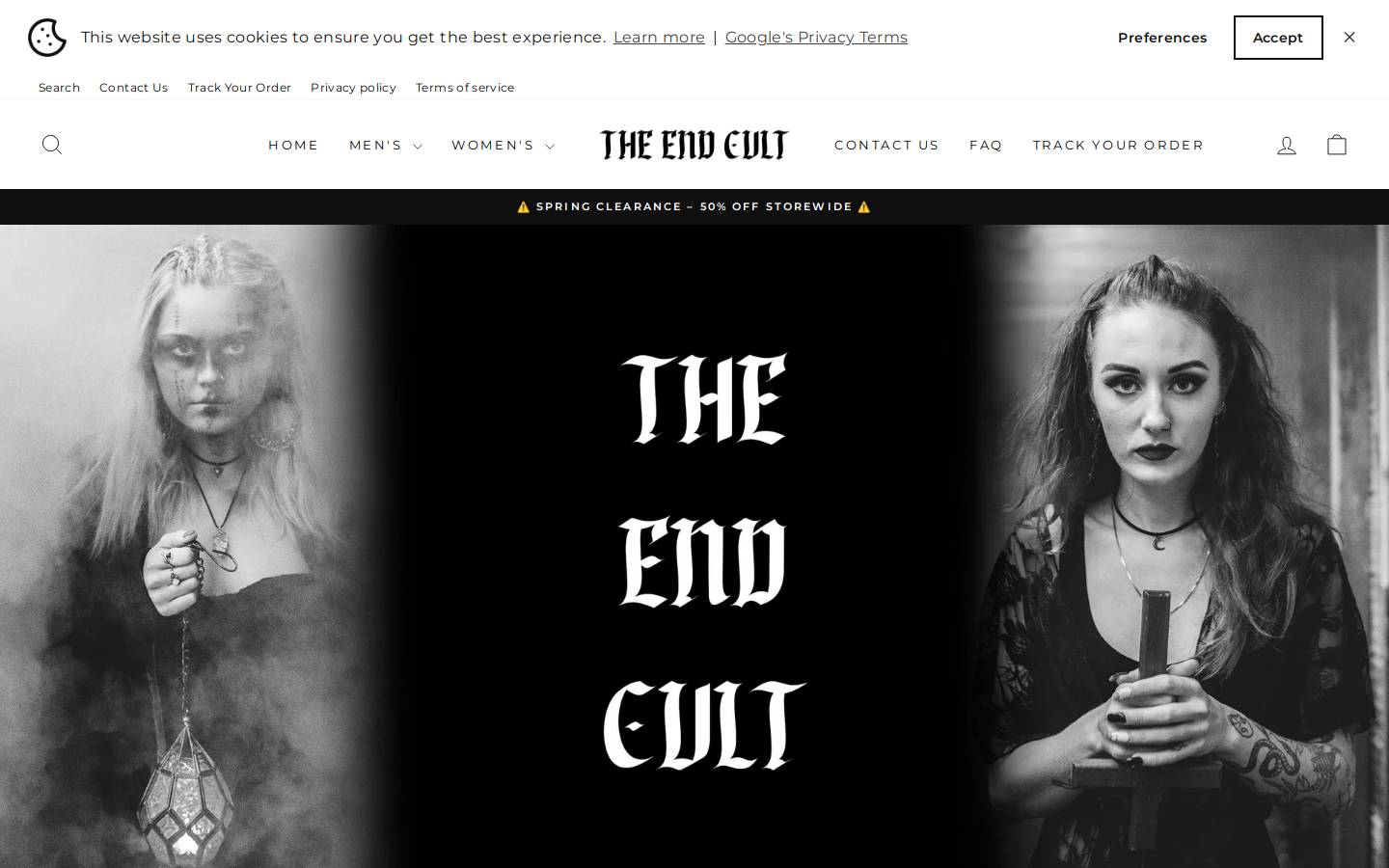 The End Cult homepage screenshot