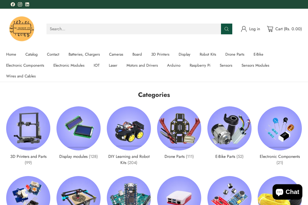 Theengineerstore homepage screenshot