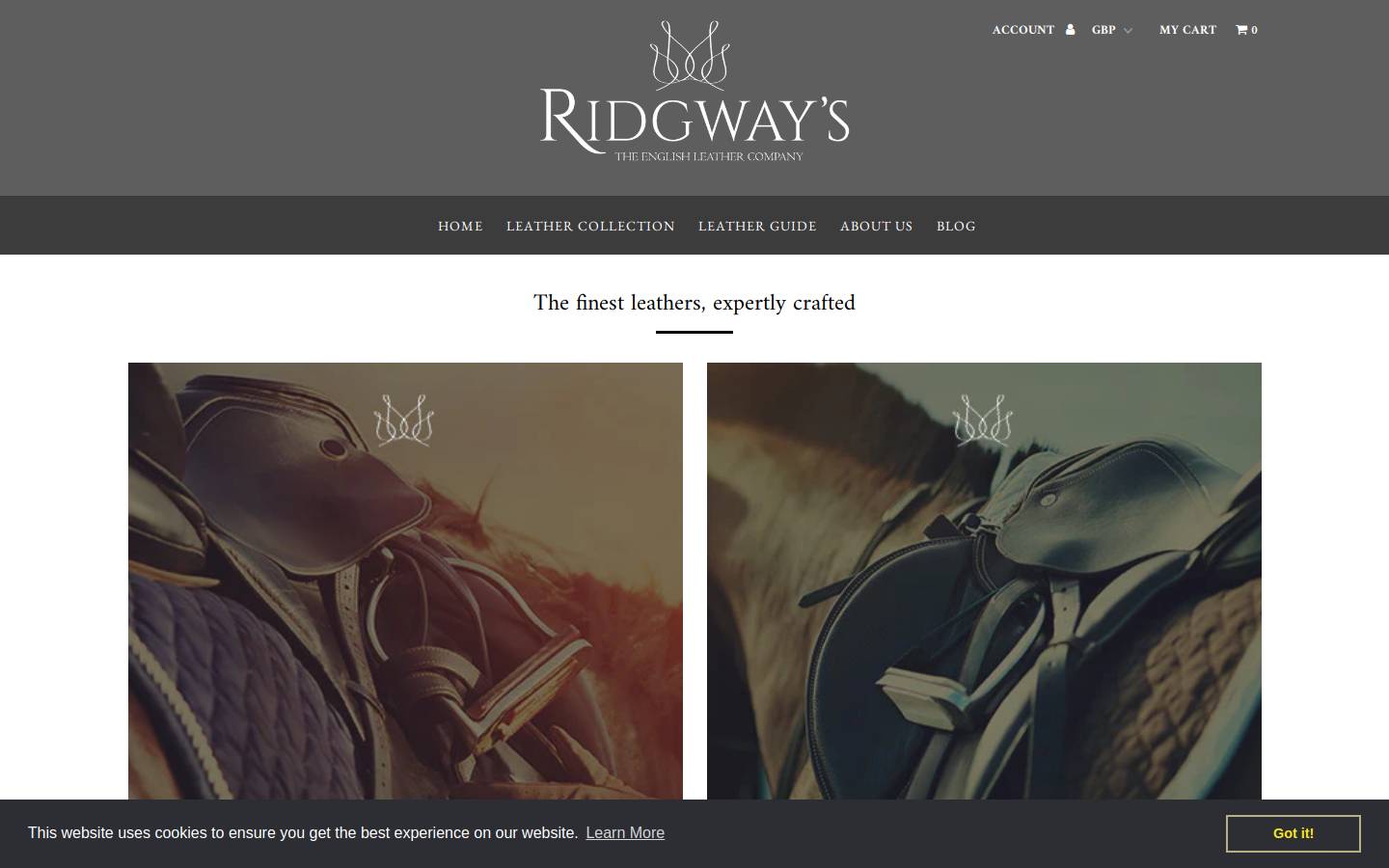 theenglishleather.co.uk homepage screenshot