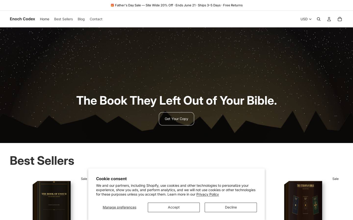 theenochcodex.com homepage screenshot