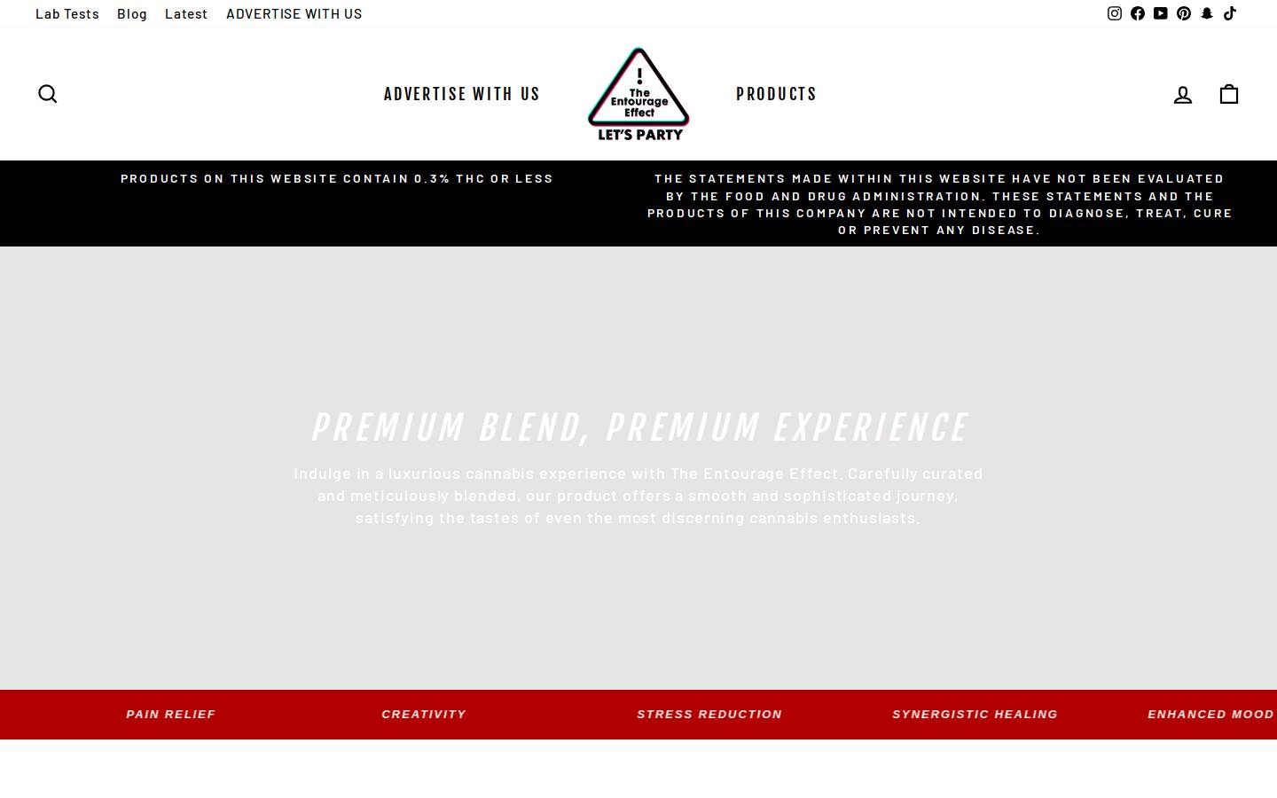 theentourageeffect.com homepage screenshot