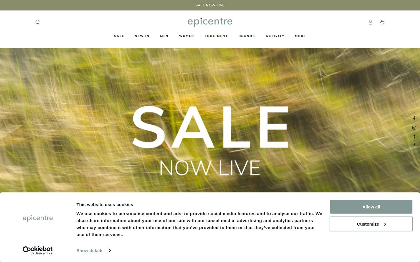 The Epicentre homepage screenshot