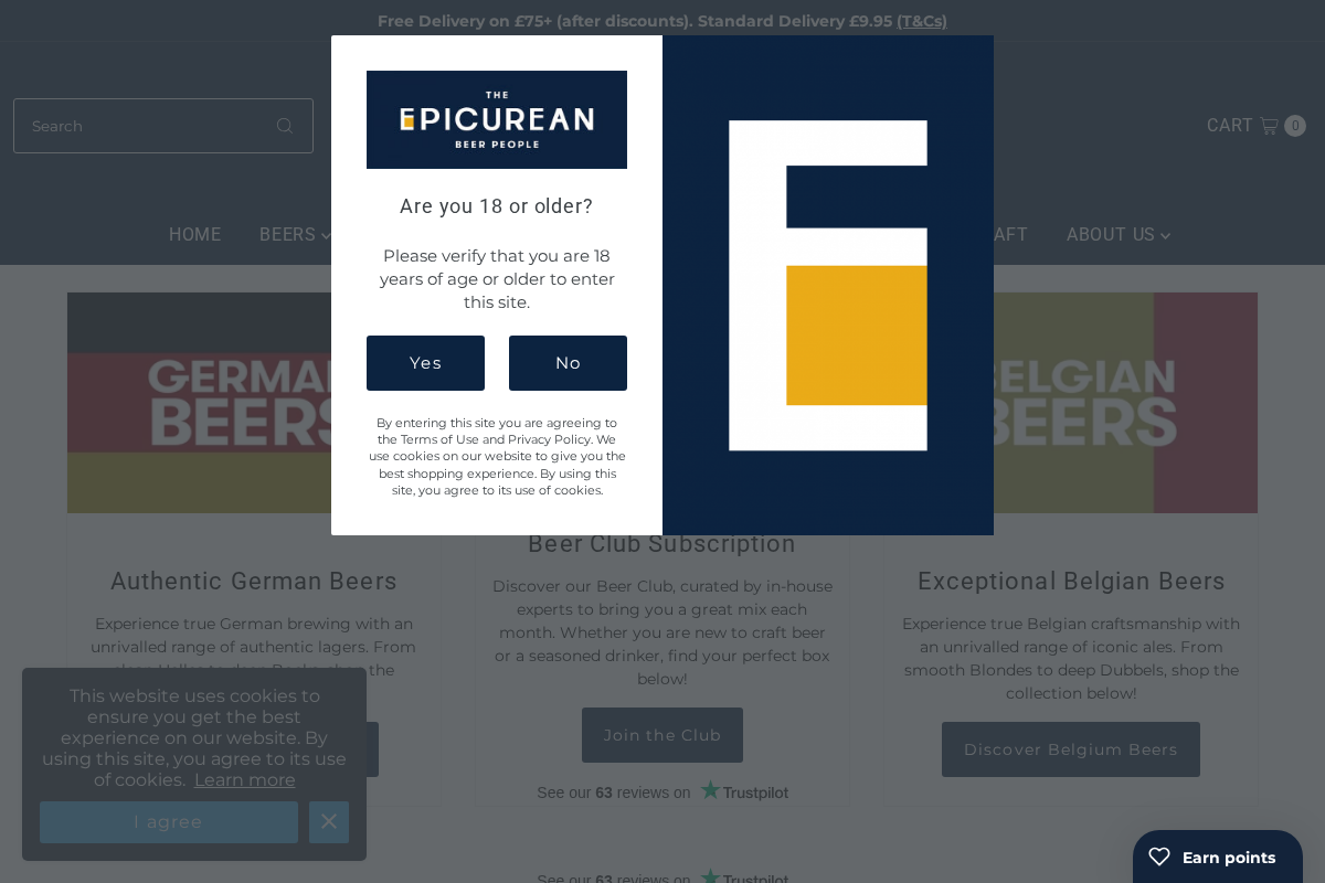 The Epicurean Beer People homepage screenshot