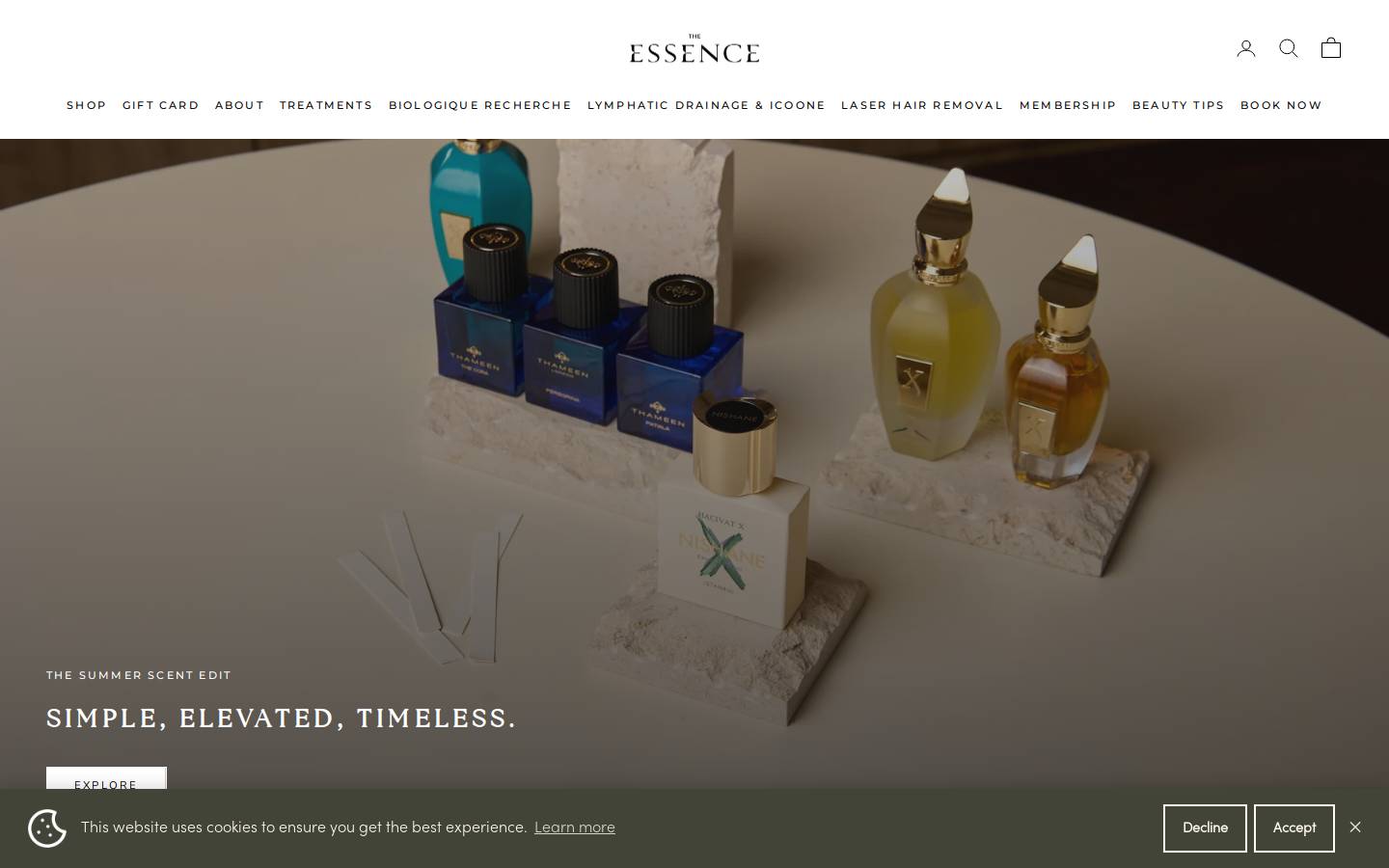 theessenceinc.com homepage screenshot
