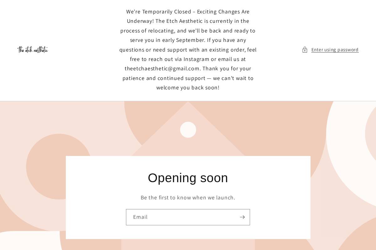 theetchaesthetic.com homepage screenshot