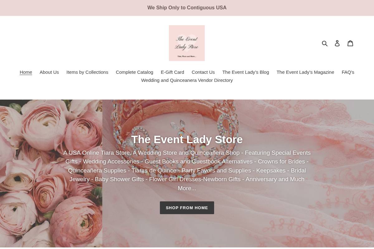 theeventladystore.com homepage screenshot