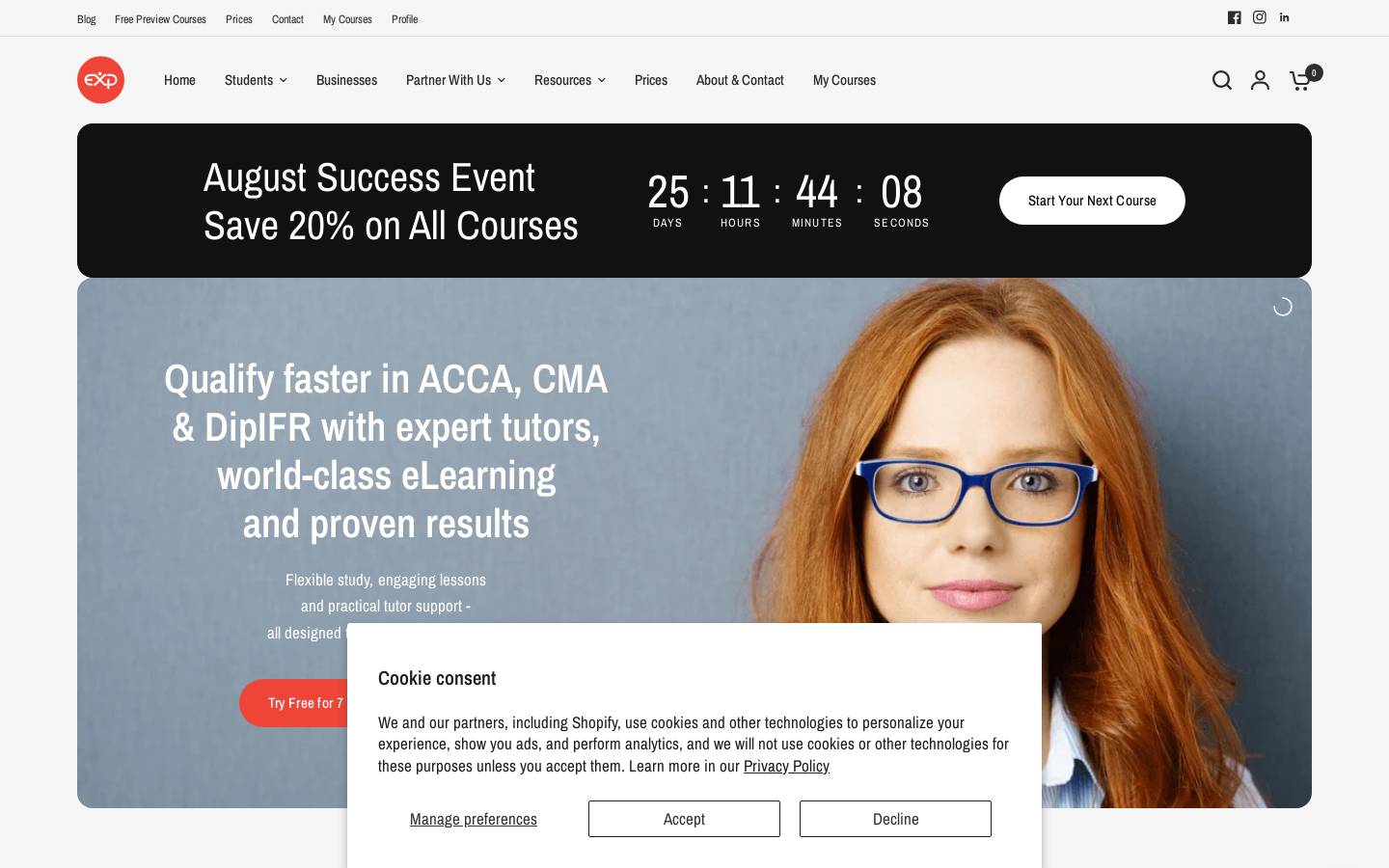 The ExP Group homepage screenshot