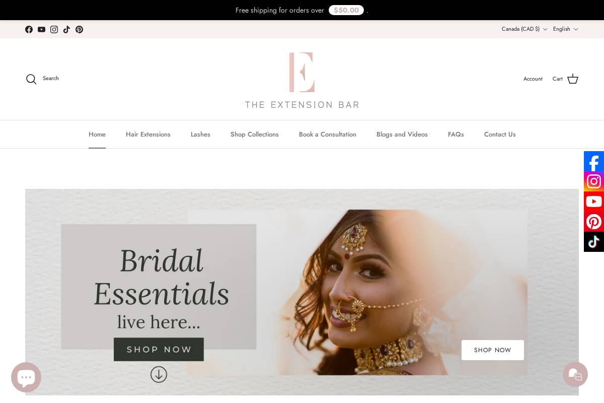 The Extension Bar homepage screenshot