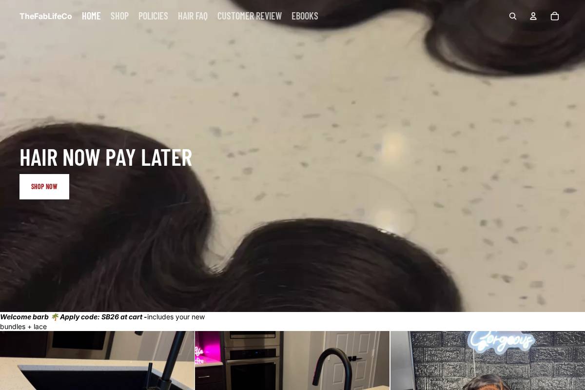 TheFabLifeCo homepage screenshot