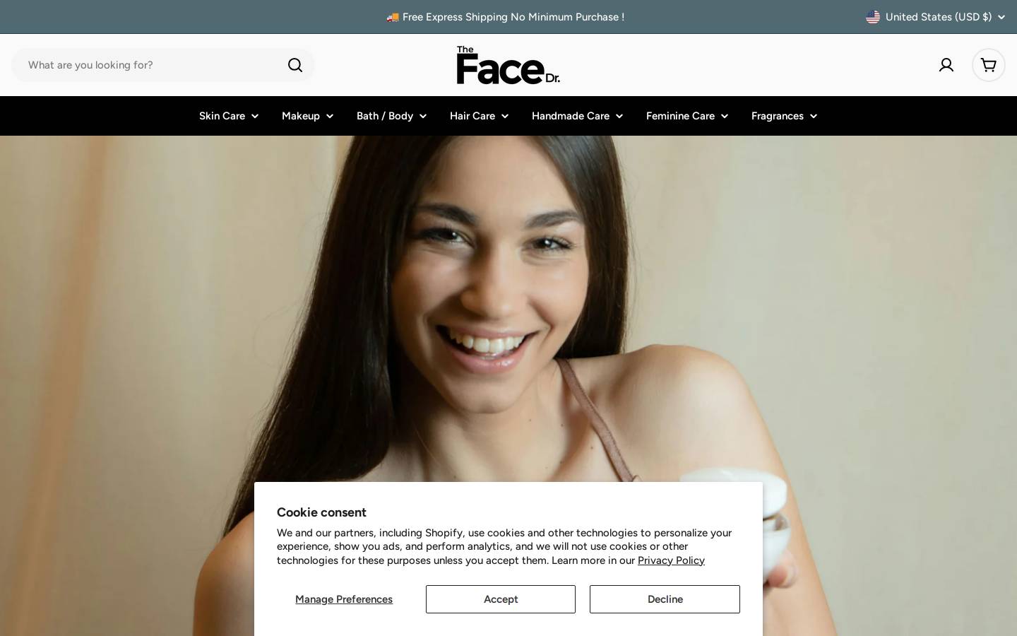 thefacedr.com homepage screenshot