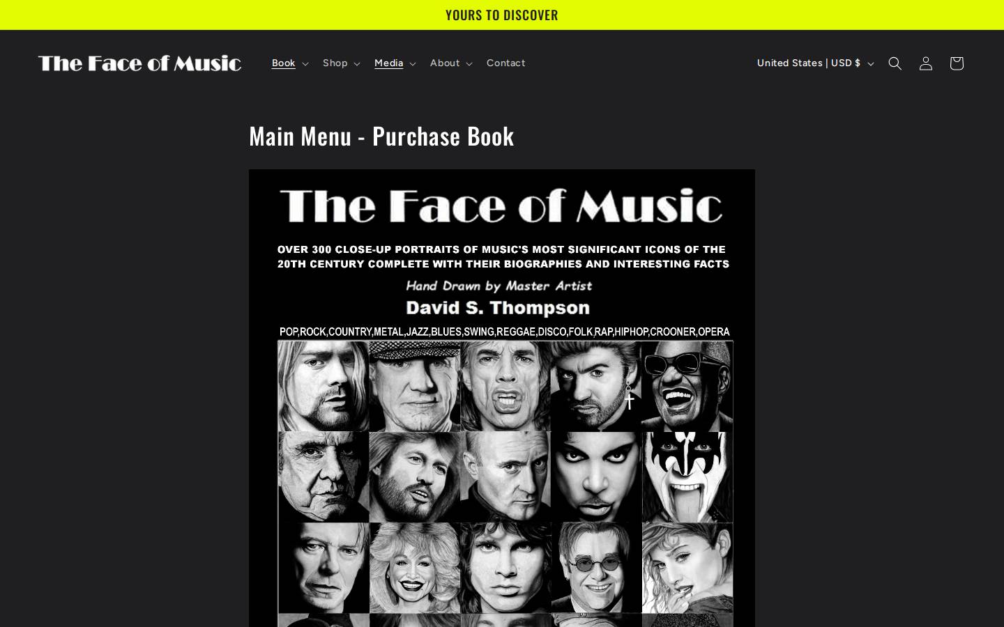 thefaceofmusic.com homepage screenshot
